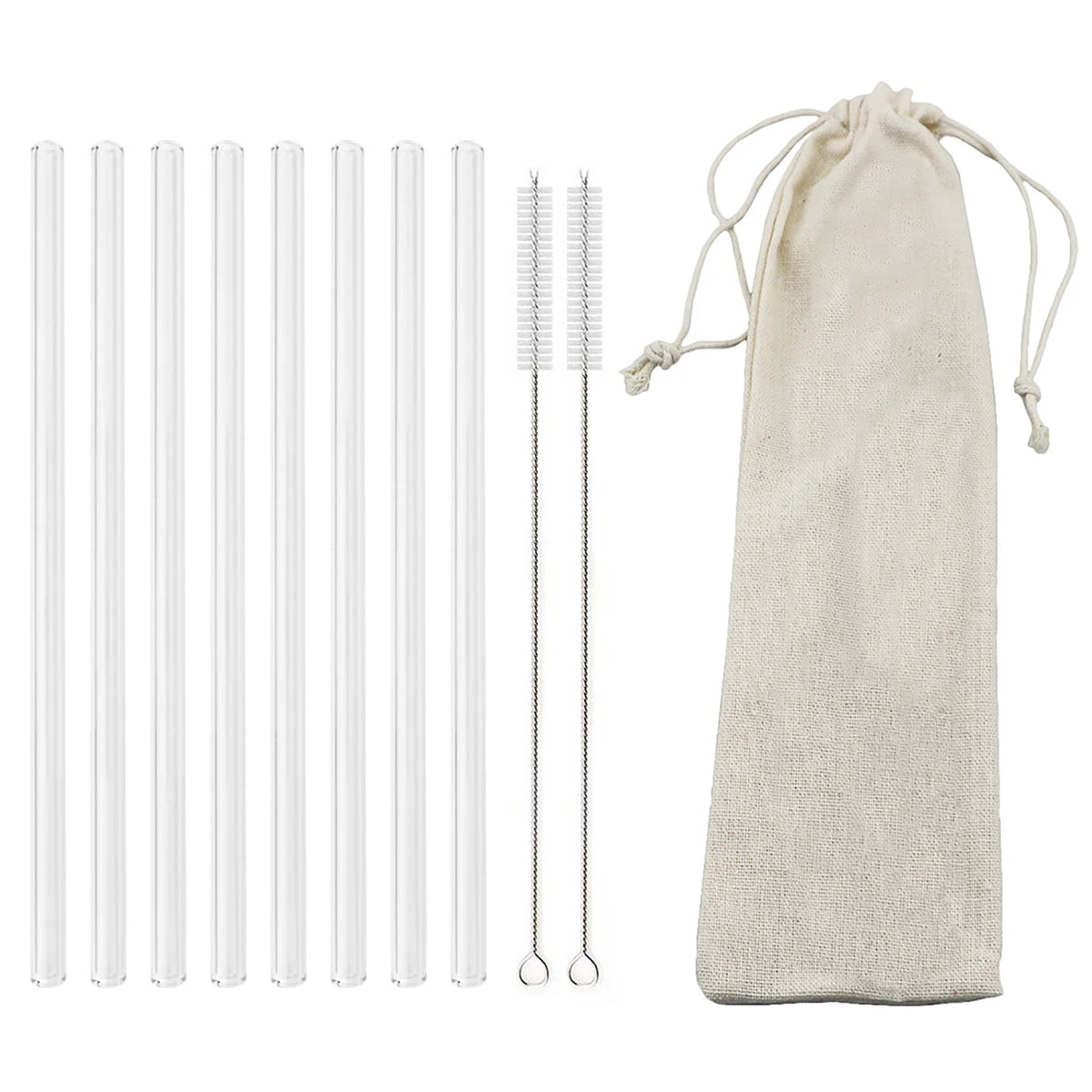 Reusable Glass Straw Set