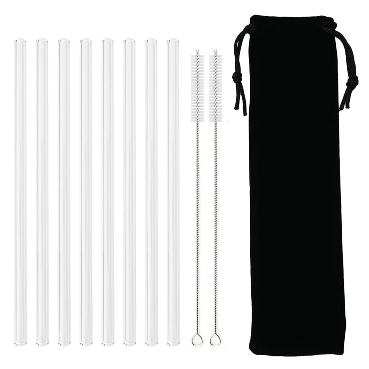Reusable Glass Straw Set