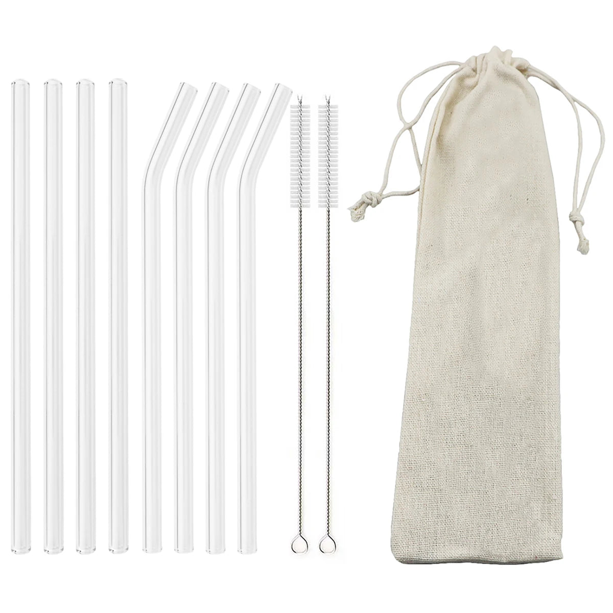 Reusable Glass Straw Set