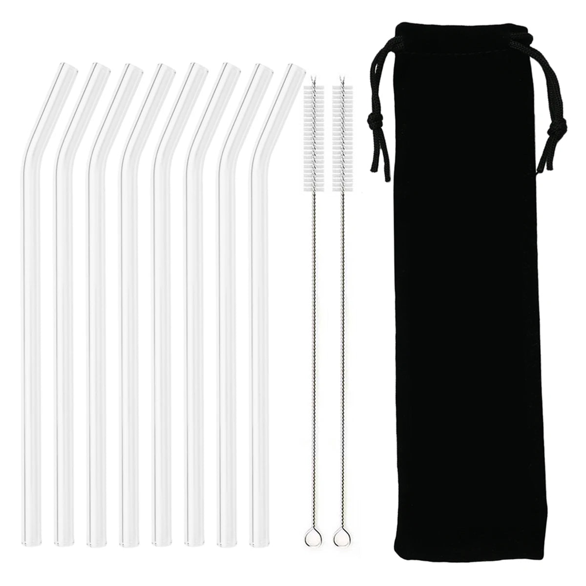 Reusable Glass Straw Set