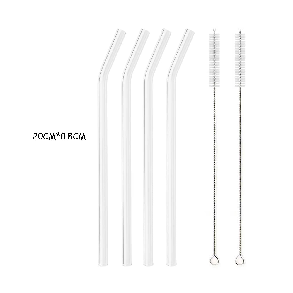 Reusable Glass Straw Set