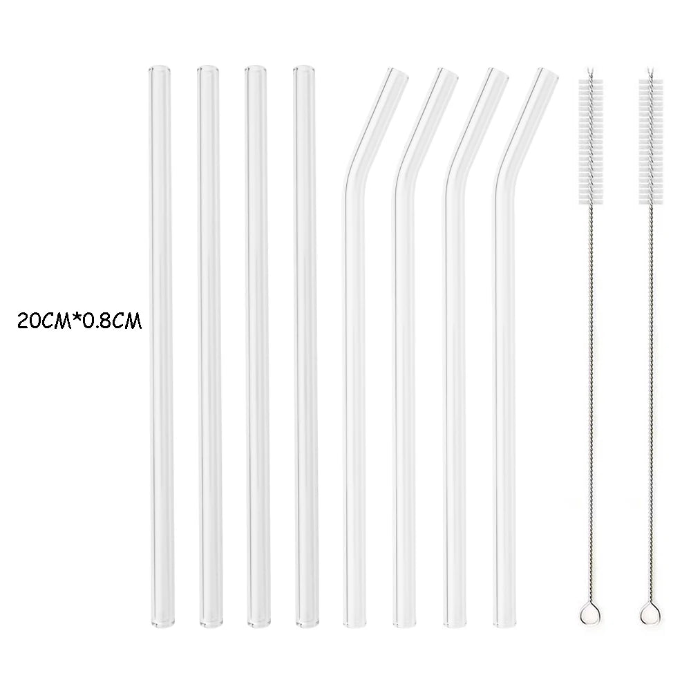 Reusable Glass Straw Set