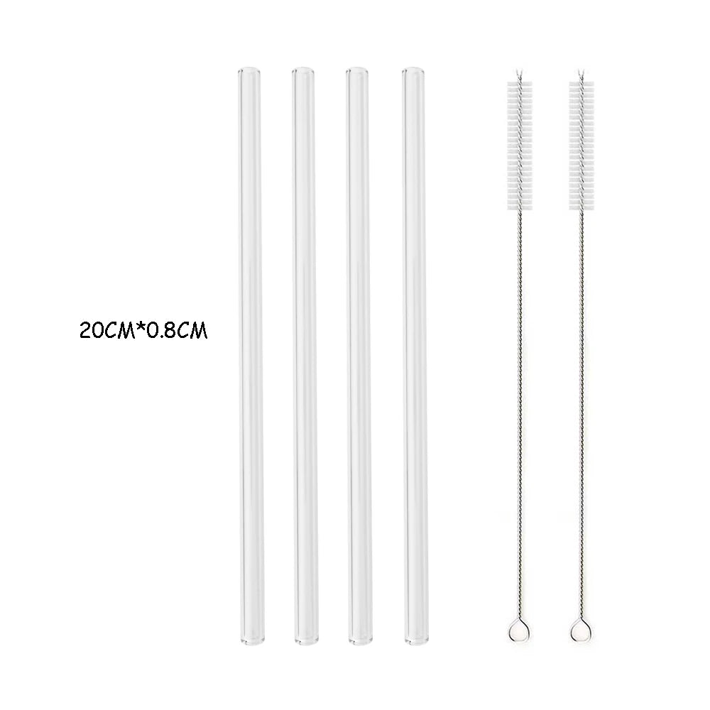 Reusable Glass Straw Set