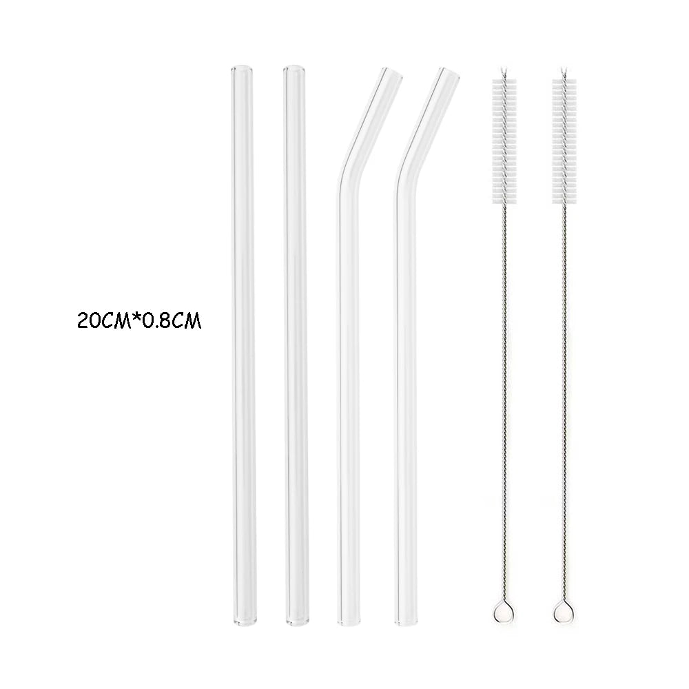 Reusable Glass Straw Set
