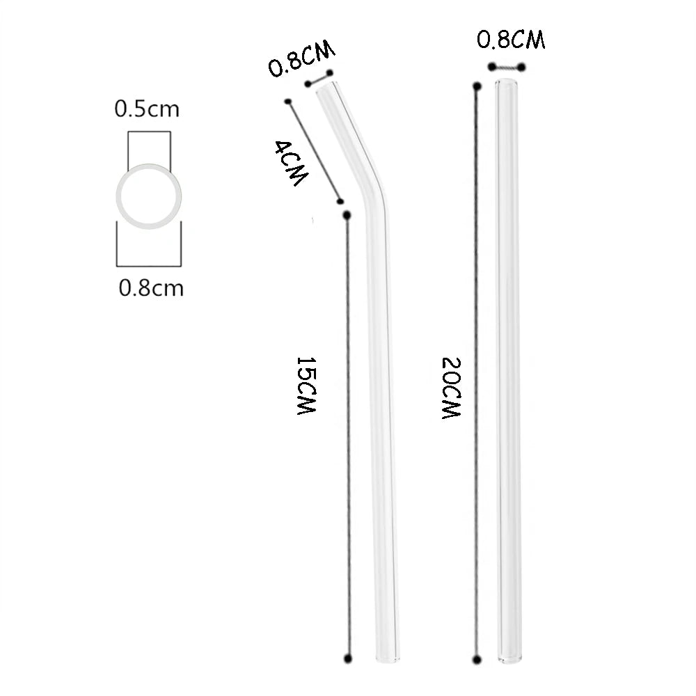 Reusable Glass Straw Set