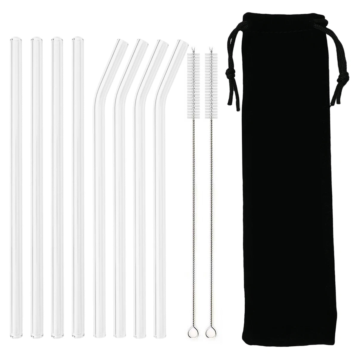 Reusable Glass Straw Set