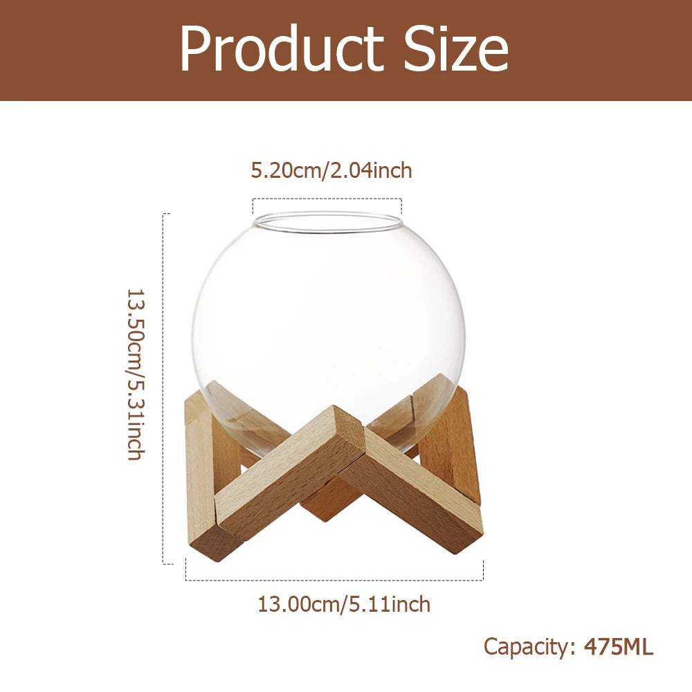 Cocktail Glass with Wooden Stand