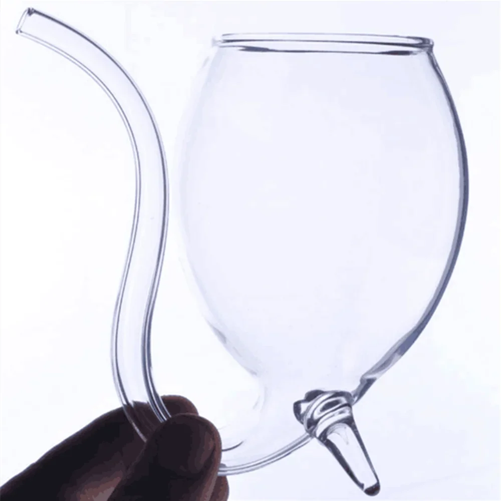 Creative Goblet Glass with Straw