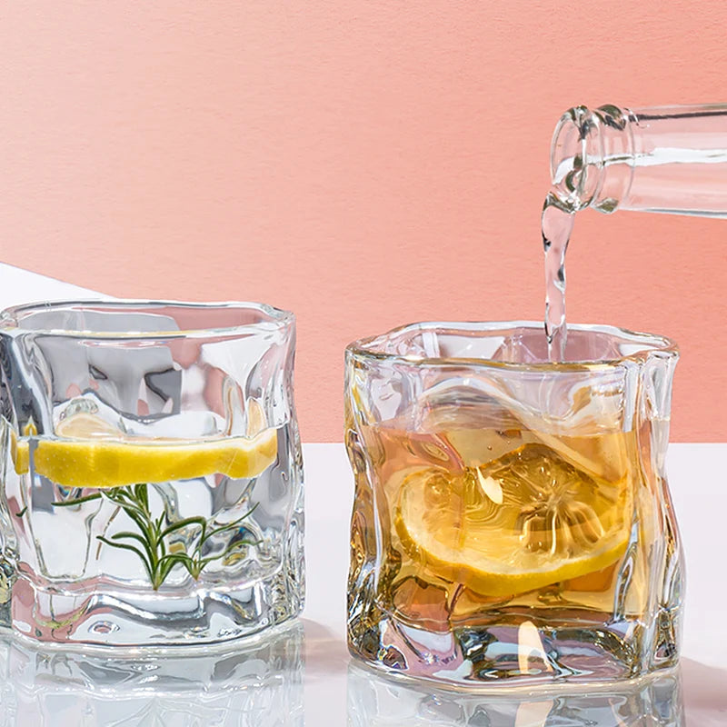Irregular Transparent Glass Mug