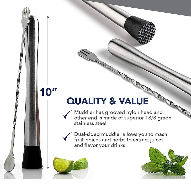 Stainless Steel Muddler Set